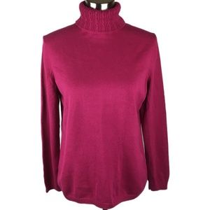 Talbots L Raspberry Turtleneck Sweater
